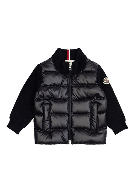 Cardigan Imbottito In Lana Blu Con Zip MONCLER ENFANT | 951-9B00002 M1131742
